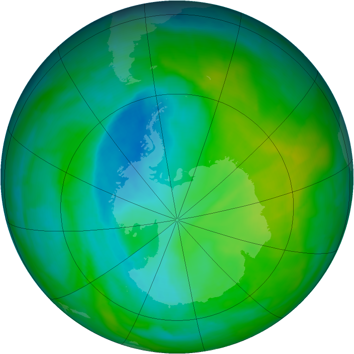 Antarctic ozone map for 20 November 2013